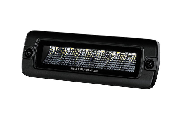 Hella Universal Black Magic 6 L.E.D. Flush Mount Mini Light Bar - Flood Beam Hella Fog Lights  AXOPROS