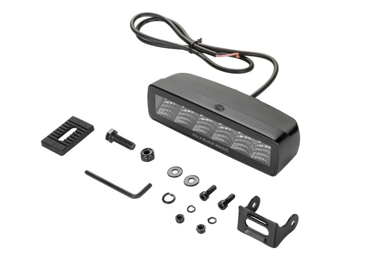 Hella Universal Black Magic 6 L.E.D. Mini Light Bar - Flood Beam Hella Fog Lights  AXOPROS