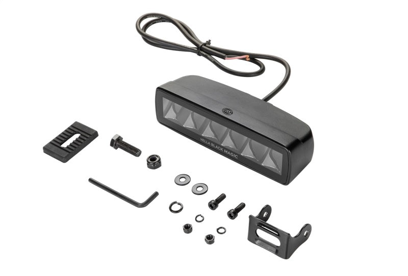 Hella Universal Black Magic 6 L.E.D. Mini Light Bar - Spot Beam Hella Fog Lights  AXOPROS