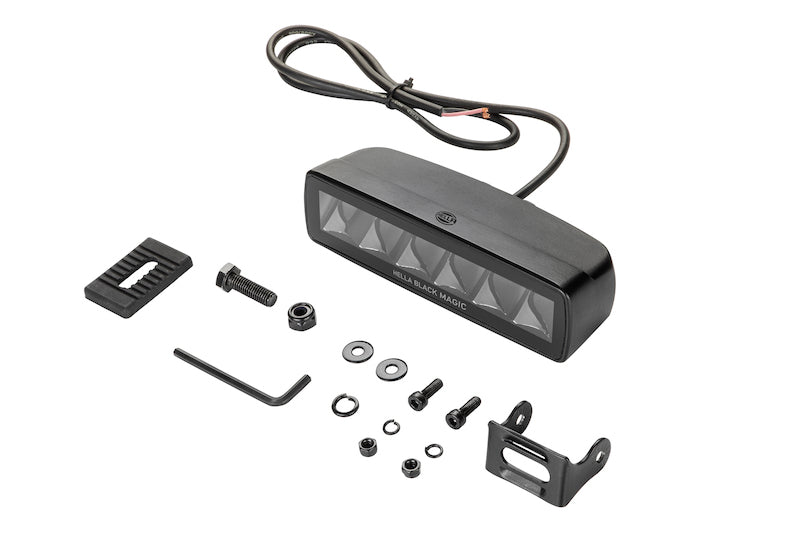 Hella Universal Black Magic 6 L.E.D. Mini Light Bar - Spot Beam Hella Fog Lights  AXOPROS