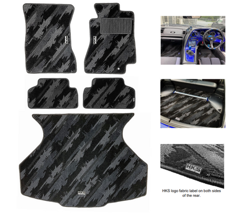 HKS FLOOR MATS JZA80 FULL SET OCT RHD HKS Floor Mats Carpeted  AXOPROS