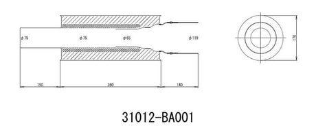 HKS Universal Carbon-Ti Cat-back Exhaust - 170mm Shell/75mm Diameter HKS Catback  AXOPROS