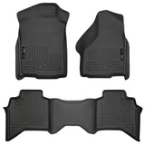 Husky Liners 03-08 Dodge Ram 1500/2500/3500 Quad Cab WeatherBeater Combo Black Floor Liners Husky Liners Floor Mats - Rubber  AXOPROS