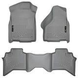 Husky Liners 03-08 Dodge Ram 1500/2500/3500 Quad Cab WeatherBeater Combo Gray Floor Liners Husky Liners Floor Mats - Rubber  AXOPROS