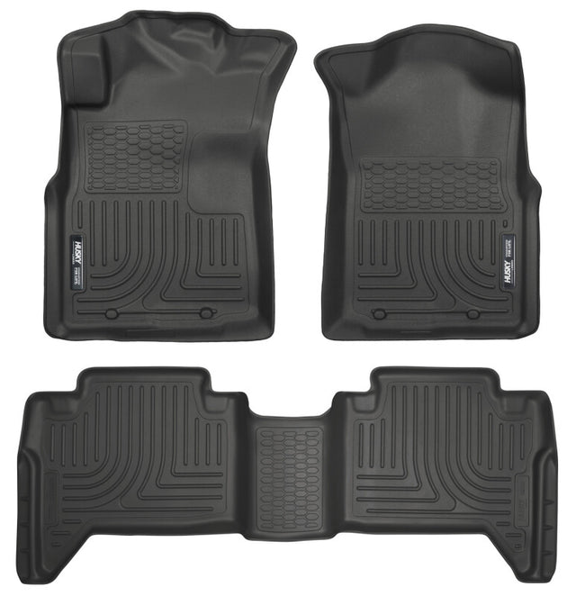Husky Liners 05-13 Toyota Tacoma WeatherBeater Combo Black Floor Liners Husky Liners Floor Mats - Rubber  AXOPROS