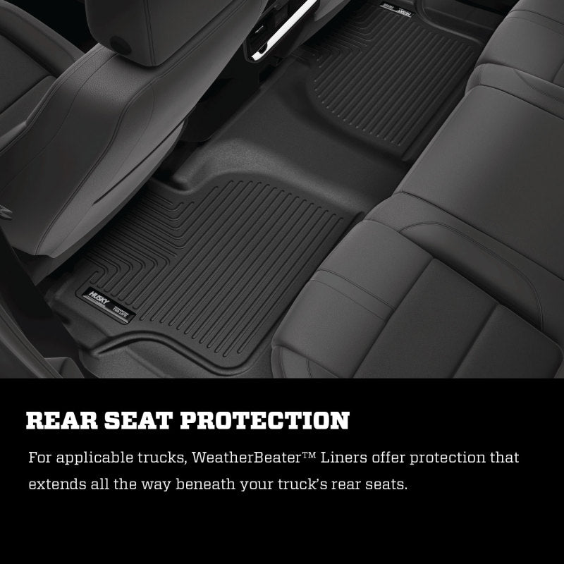 Husky Liners 05-23 Ford Econoline WeatherBeater Black Floor Liners Husky Liners Floor Mats - Rubber  AXOPROS