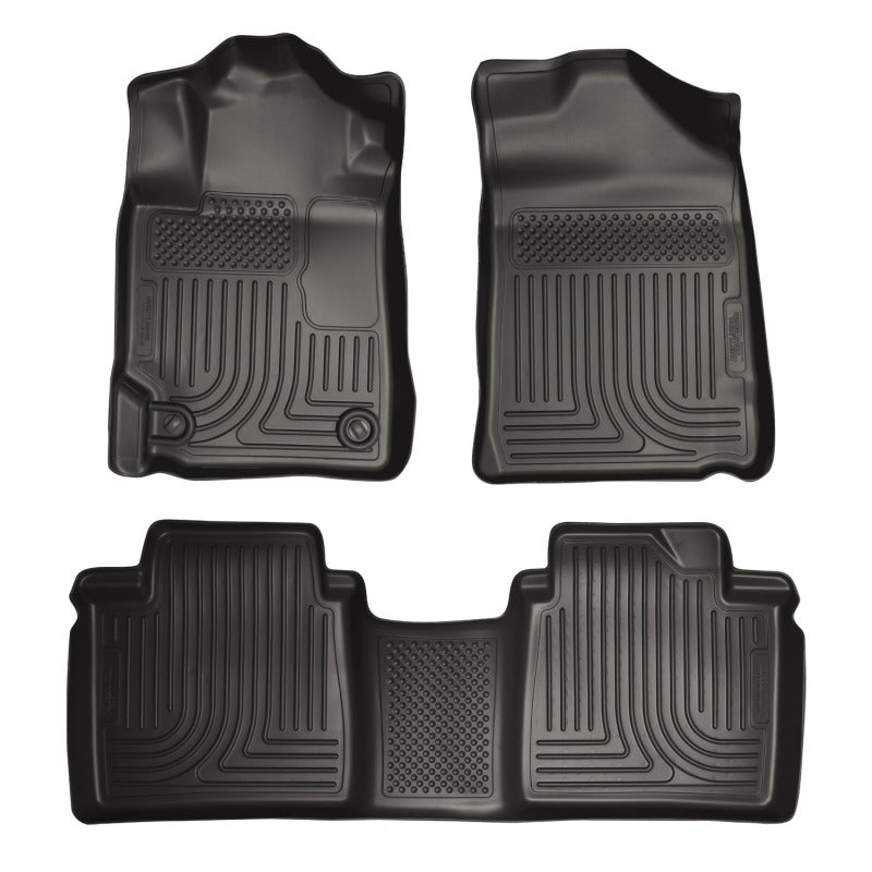 Husky Liners 07-11 Toyota Camry (All) WeatherBeater Combo Black Floor Liners (One Piece for 2nd Row) Husky Liners Floor Mats - Rubber  AXOPROS