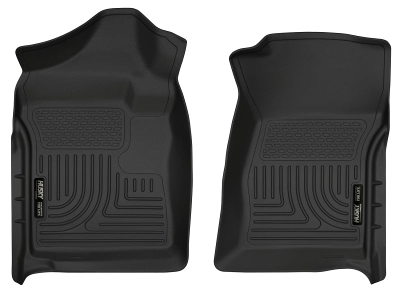Husky Liners 07-12 Chevrolet Silverado/GMC Sierra Regular Cab WeatherBeater Black Floor Liners Husky Liners Floor Mats - Rubber  AXOPROS