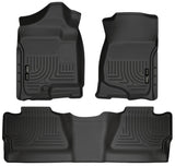 Husky Liners 07-12 Chevy Silverado/GMC Sierra Crew Cab WeatherBeater Combo Black Floor Liners Husky Liners Floor Mats - Rubber  AXOPROS