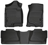 Husky Liners 07-12 Chevy Silverado/GMC Sierra Crew Cab WeatherBeater Combo Black Floor Liners Husky Liners Floor Mats - Rubber  AXOPROS