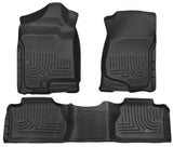 Husky Liners 07-12 Chevy Silverado/GMC Sierra Extended Cab WeatherBeater Combo Black Floor Liners Husky Liners Floor Mats - Rubber  AXOPROS