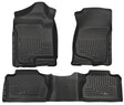 Husky Liners 07-12 Chevy Silverado/GMC Sierra Extended Cab WeatherBeater Combo Black Floor Liners Husky Liners Floor Mats - Rubber  AXOPROS