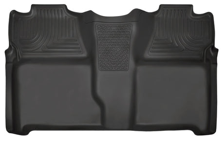 Husky Liners 07-13 Chevy Silverado 1500/2500HD Crew Cab PU Weatherbeater Black 2nd Seat Floor Liner Husky Liners Floor Mats - Rubber  AXOPROS