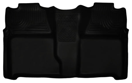 Husky Liners 07-13 Chevy Silverado 1500/2500HD Crew Cab PU Weatherbeater Black 2nd Seat Floor Liner Husky Liners Floor Mats - Rubber  AXOPROS