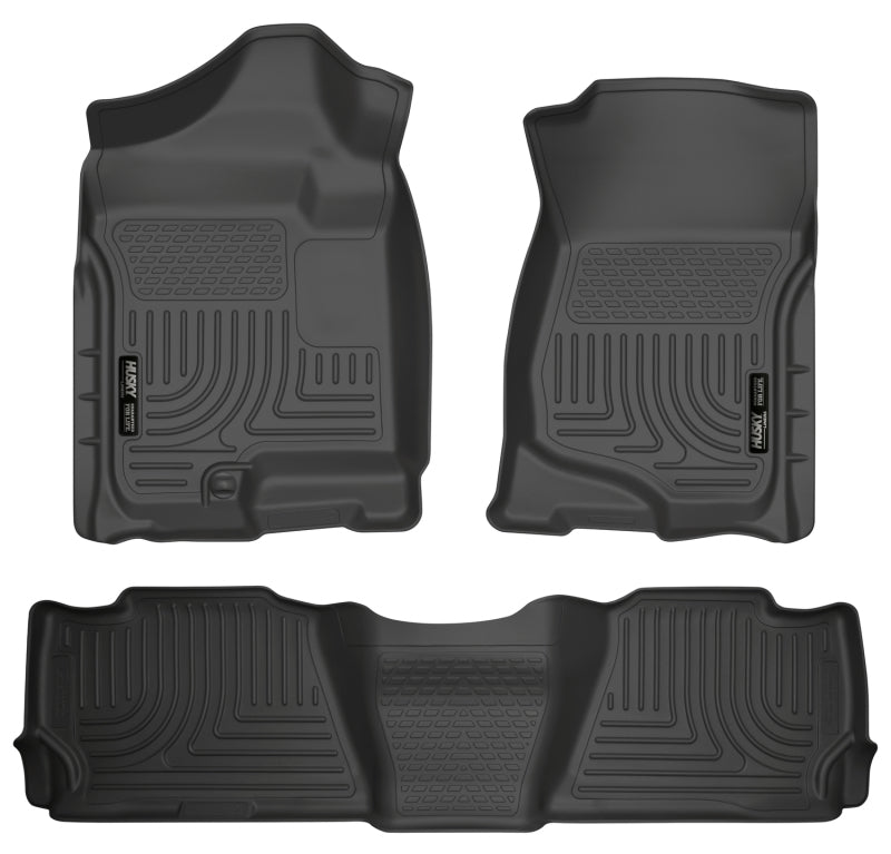 Husky Liners 07-13 GM Escalade ESV/Avalanche/Suburban WeatherBeater Black Front/2nd Row Floor Liners Husky Liners Floor Mats - Rubber  AXOPROS