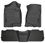 Husky Liners 07-13 GM Escalade ESV/Avalanche/Suburban WeatherBeater Black Front/2nd Row Floor Liners Husky Liners Floor Mats - Rubber  AXOPROS