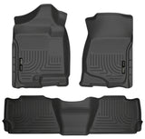 Husky Liners 07-13 GM Escalade ESV/Avalanche/Suburban WeatherBeater Black Front/2nd Row Floor Liners Husky Liners Floor Mats - Rubber  AXOPROS