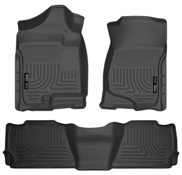 Husky Liners 07-13 GM Escalade ESV/Avalanche/Suburban WeatherBeater Black Front/2nd Row Floor Liners Husky Liners Floor Mats - Rubber  AXOPROS
