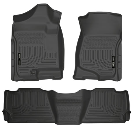 Husky Liners 07-13 GM Escalade/Suburban/Yukon WeatherBeater Black Front & 2nd Seat Floor Liners Husky Liners Floor Mats - Rubber  AXOPROS