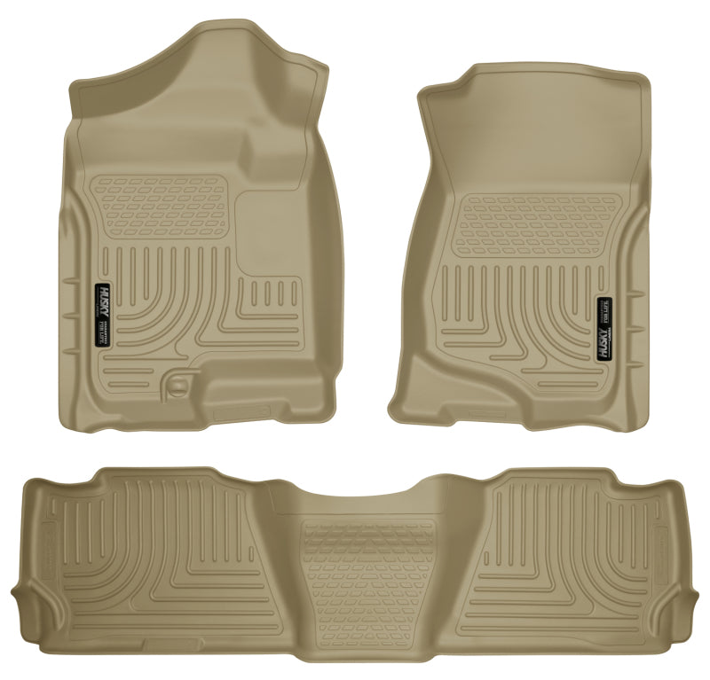 Husky Liners 07-13 GM Escalade/Suburban/Yukon WeatherBeater Tan Front & 2nd Seat Floor Liners Husky Liners Floor Mats - Rubber  AXOPROS