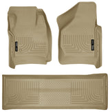 Husky Liners 08-10 Ford SD Crew Cab WeatherBeater Combo Tan Floor Liners (w/o Manual Trans Case) Husky Liners Floor Mats - Rubber  AXOPROS