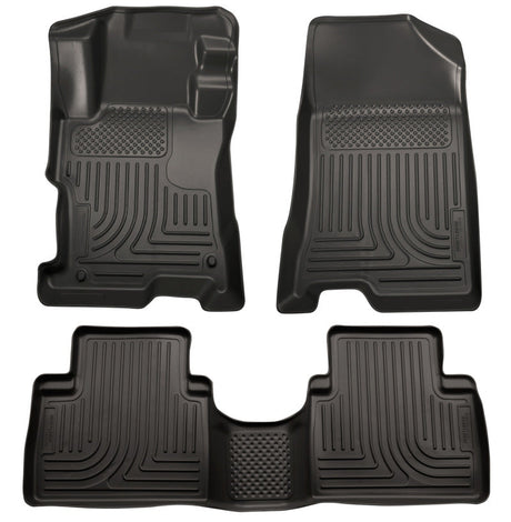 Husky Liners 08-12 Honda Accord (4DR) WeatherBeater Combo Black Floor Liners (One Piece for 2nd Row) Husky Liners Floor Mats - Rubber  AXOPROS