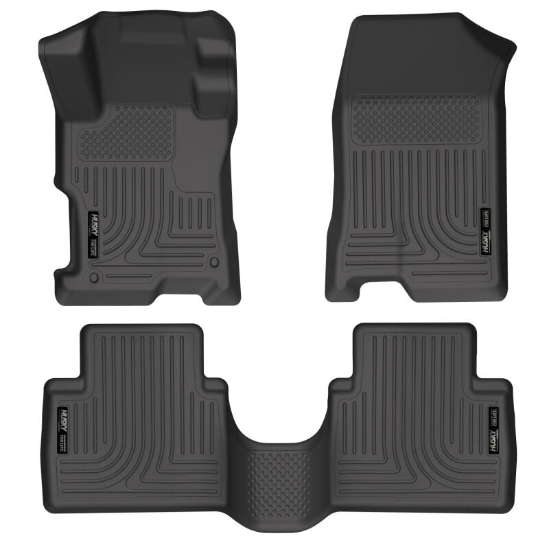 Husky Liners 08-12 Honda Accord (4DR) WeatherBeater Combo Black Floor Liners (One Piece for 2nd Row) Husky Liners Floor Mats - Rubber  AXOPROS