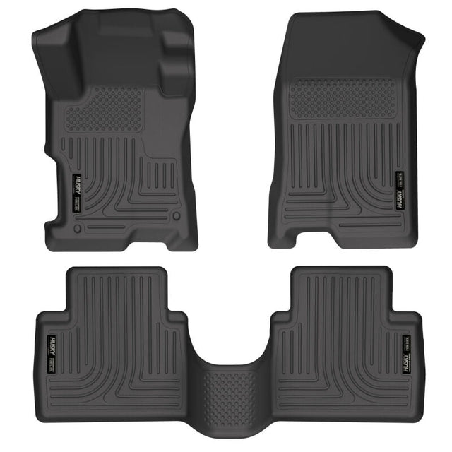 Husky Liners 08-12 Honda Accord (4DR) WeatherBeater Combo Black Floor Liners (One Piece for 2nd Row) Husky Liners Floor Mats - Rubber  AXOPROS