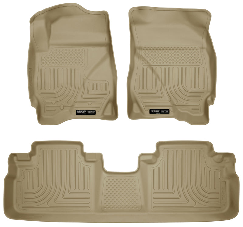 Husky Liners 09-12 Ford Escape/Mazda Tribute (Base/Hybrid) WeatherBeater Combo Tan Floor Liners Husky Liners Floor Mats - Rubber  AXOPROS
