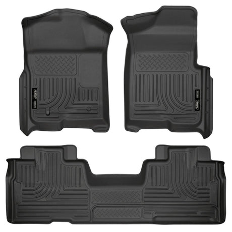 Husky Liners 09-12 Ford F-150 Super Cab WeatherBeater Combo Black Floor Liners Husky Liners Floor Mats - Rubber  AXOPROS