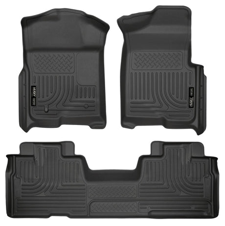 Husky Liners 09-12 Ford F-150 Super Cab WeatherBeater Combo Black Floor Liners Husky Liners Floor Mats - Rubber  AXOPROS
