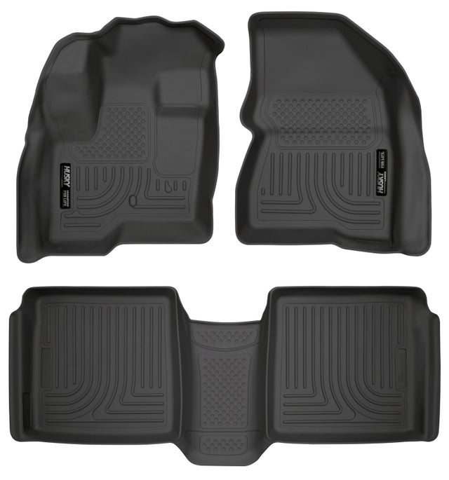 Husky Liners 09-12 Ford Flex/10-12 Lincoln MKT WeatherBeater Combo Black Floor Liners Husky Liners Floor Mats - Rubber  AXOPROS