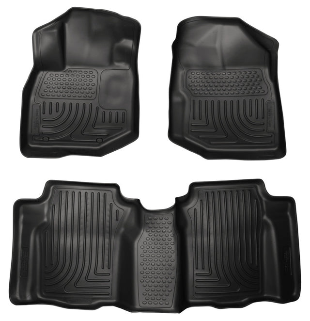 Husky Liners 09-12 Honda Fit WeatherBeater Combo Black Floor Liners Husky Liners Floor Mats - Rubber  AXOPROS