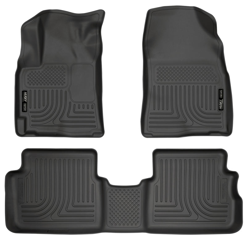 Husky Liners 09-12 Toyota Corolla/Matrix/Pontiac Vibe (FWD) WeatherBeater Combo Black Floor Liners Husky Liners Floor Mats - Rubber  AXOPROS