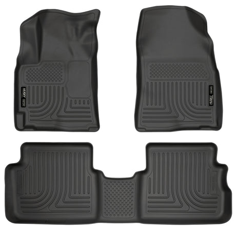Husky Liners 09-12 Toyota Corolla/Matrix/Pontiac Vibe (FWD) WeatherBeater Combo Black Floor Liners Husky Liners Floor Mats - Rubber  AXOPROS