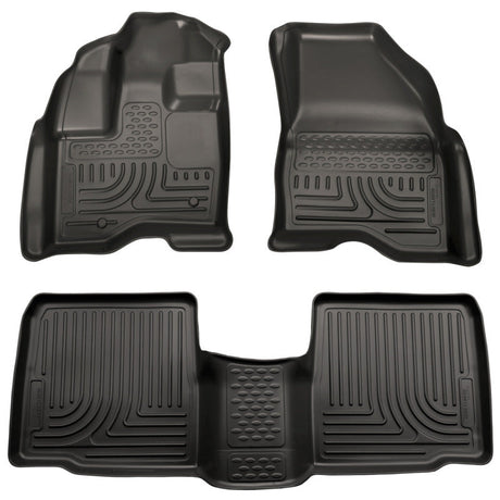 Husky Liners 09-13 Lincoln MKS WeatherBeater Combo Black Floor Liners Husky Liners Floor Mats - Rubber  AXOPROS