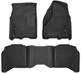 Husky Liners 09-18 Dodge Ram 1500 Crew Cab X-Act Contour Front & Second Seat Floor Liners - Black Husky Liners Floor Mats - Rubber  AXOPROS