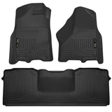 Husky Liners 10-12 Dodge Ram 2500/3500 Mega Cab WeatherBeater Combo Black Floor Liners Husky Liners Floor Mats - Rubber  AXOPROS