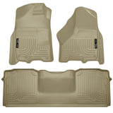 Husky Liners 10-12 Dodge Ram 2500/3500 Mega Cab WeatherBeater Combo Tan Floor Liners Husky Liners Floor Mats - Rubber  AXOPROS