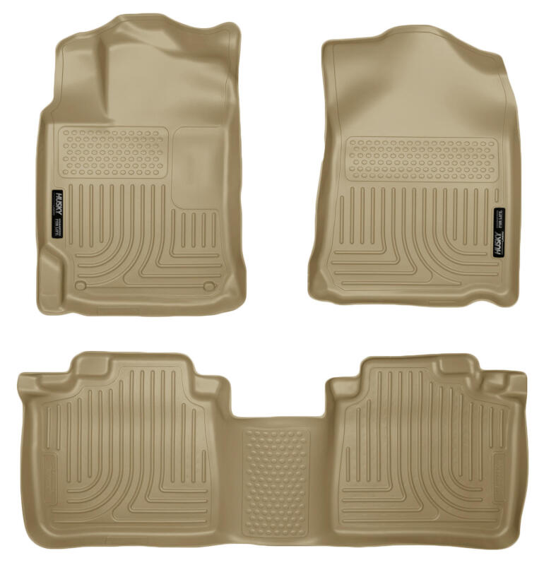 Husky Liners 10-13 Lexus RX350/RX450h WeatherBeater Tan Front & 2nd Seat Floor Liners Husky Liners Floor Mats - Rubber  AXOPROS