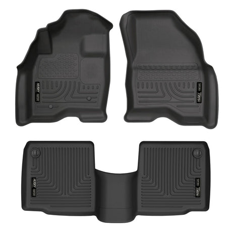 Husky Liners 11-12 Ford Explorer WeatherBeater Combo Black Floor Liners Husky Liners Floor Mats - Rubber  AXOPROS