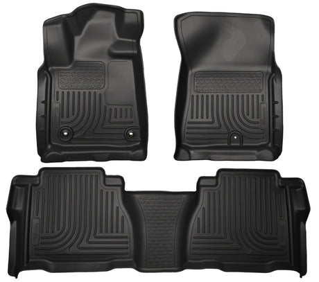 Husky Liners 12-13 Toyota Tundra Weatherbeater Black Front & 2nd Seat Floor Liners Husky Liners Floor Mats - Rubber  AXOPROS