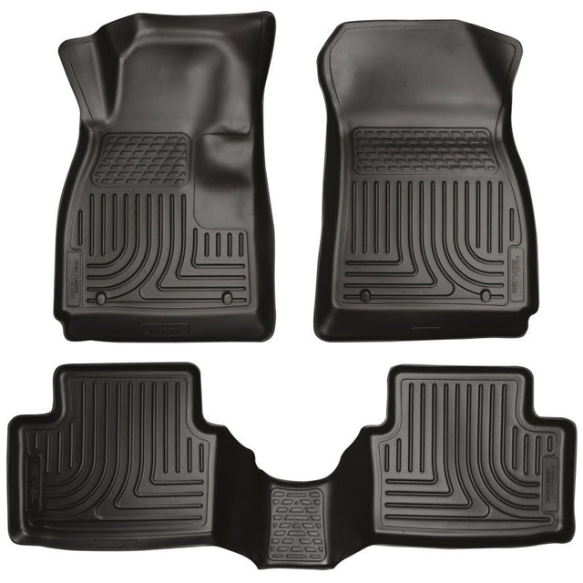 Husky Liners 12-14 Chevrolet Sonic Weatherbeater Black Front & 2nd Seat Floor Liners Husky Liners Floor Mats - Rubber  AXOPROS