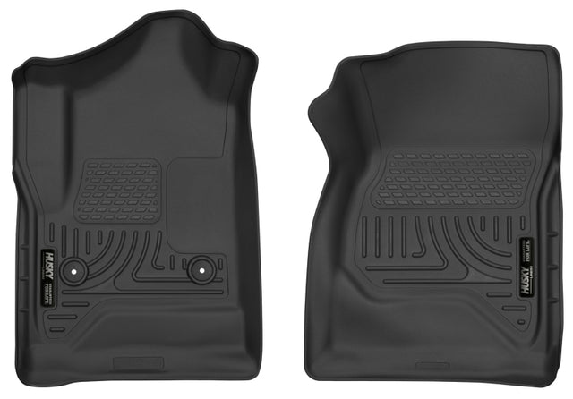 Husky Liners 14-17 Chevrolet Silverado 1500 Standard Cab X-Act Contour Black Front Floor Liners Husky Liners Floor Mats - Rubber  AXOPROS