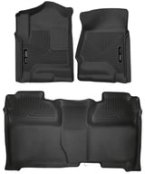 Husky Liners 14-18 Chevrolet Silverado Crew Cab X-Act Contour Front & Second Seat Floor Liners Husky Liners Floor Mats - Rubber  AXOPROS