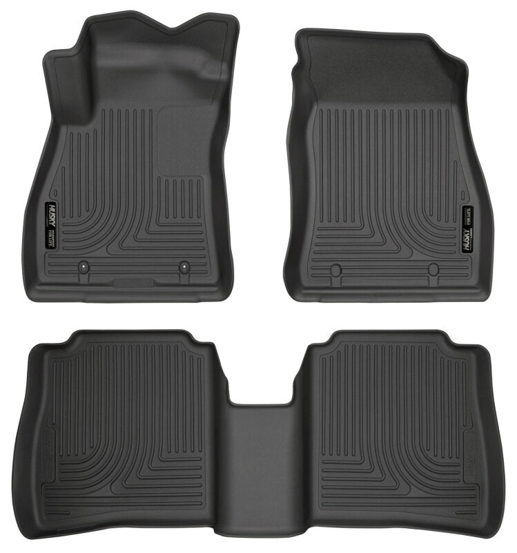Husky Liners 14-18 Nissan Sentra Weatherbeater Black Front & 2nd Seat Floor Liners Husky Liners Floor Mats - Rubber  AXOPROS