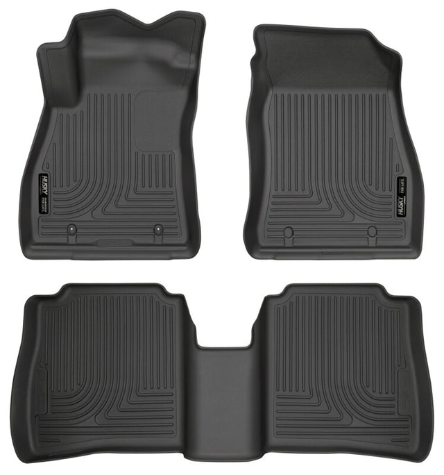 Husky Liners 14-18 Nissan Sentra Weatherbeater Black Front & 2nd Seat Floor Liners Husky Liners Floor Mats - Rubber  AXOPROS