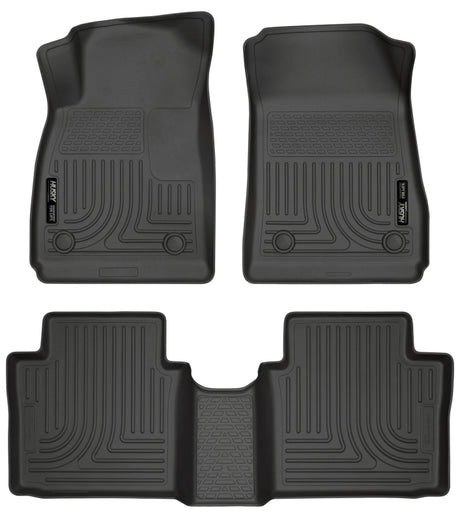 Husky Liners 14 Chevrolet Impala Weatherbeater Black Front & 2nd Seat Floor Liners Husky Liners Floor Mats - Rubber  AXOPROS