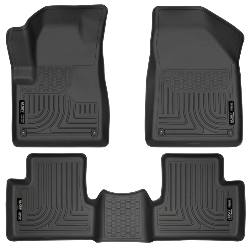 Husky Liners 14 Jeep Cherokee WeatherBeater Black Front and Second Seat Floor Liners Husky Liners Floor Mats - Rubber  AXOPROS