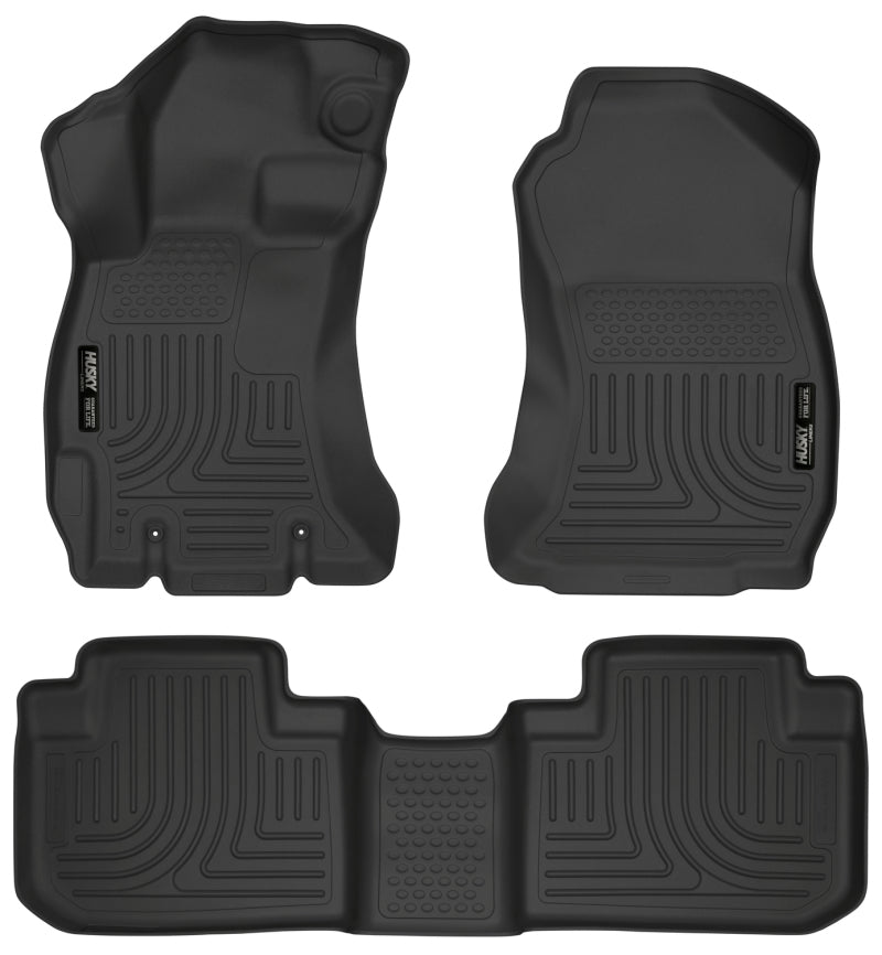Husky Liners 14 Subaru Forester Weatherbeater Black Front & 2nd Seat Floor Liners Husky Liners Floor Mats - Rubber  AXOPROS